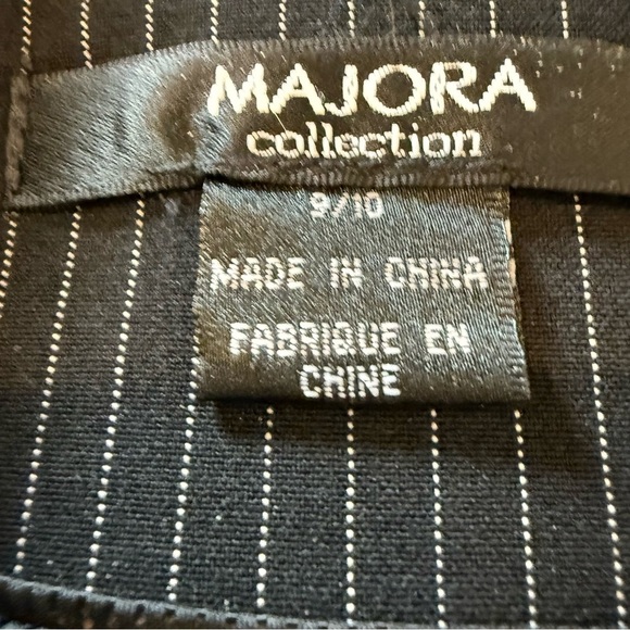 Majora Collection Blazer Black White pinstripe Classic Tailoring Women's Sz 9/10 - Picture 10 of 11